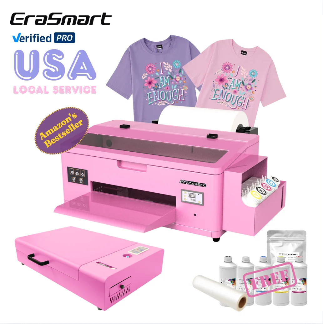 Erasmart 13-дюймовая одежда для малого бизнеса 1390 L1800 идеи термопереводная печать ПЭТ пленка DTF печатная машина принтер A3
