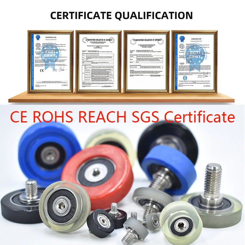 High Quality All Kinds Polyurethane TPU PU Ball 608 626 Bearing Money Count Machine Drawer Rubber PU Wheel Roller Pulley 6-40mm