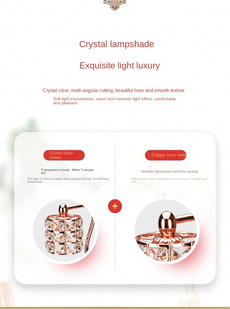 Wholesale Timing Top-down Home Office Use Elegant Crystal Lampshade Electric Candle Warmer Lamp