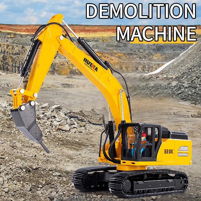 Huina 1154 1:35 Scale ABS Aluminum Alloy Metal Diecast Static Road Roller Wheel Loader Engineering Vehicle Model Toy