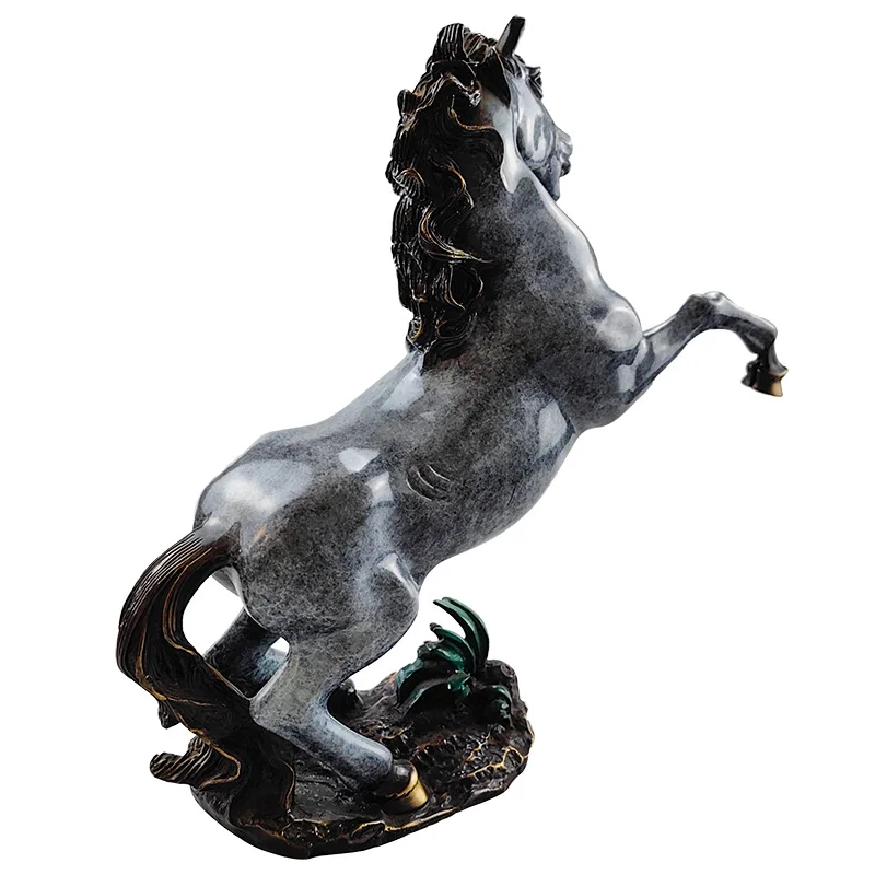 Metal craft sculpture galloping horse Christmas art table top ornament decoration home decor handicraft brass statue sculpture