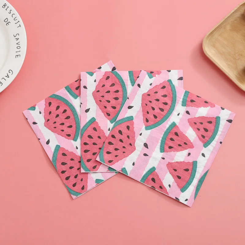 High Quality Summer Style Watermelon Pattern Decorative Flower Paper Napkins