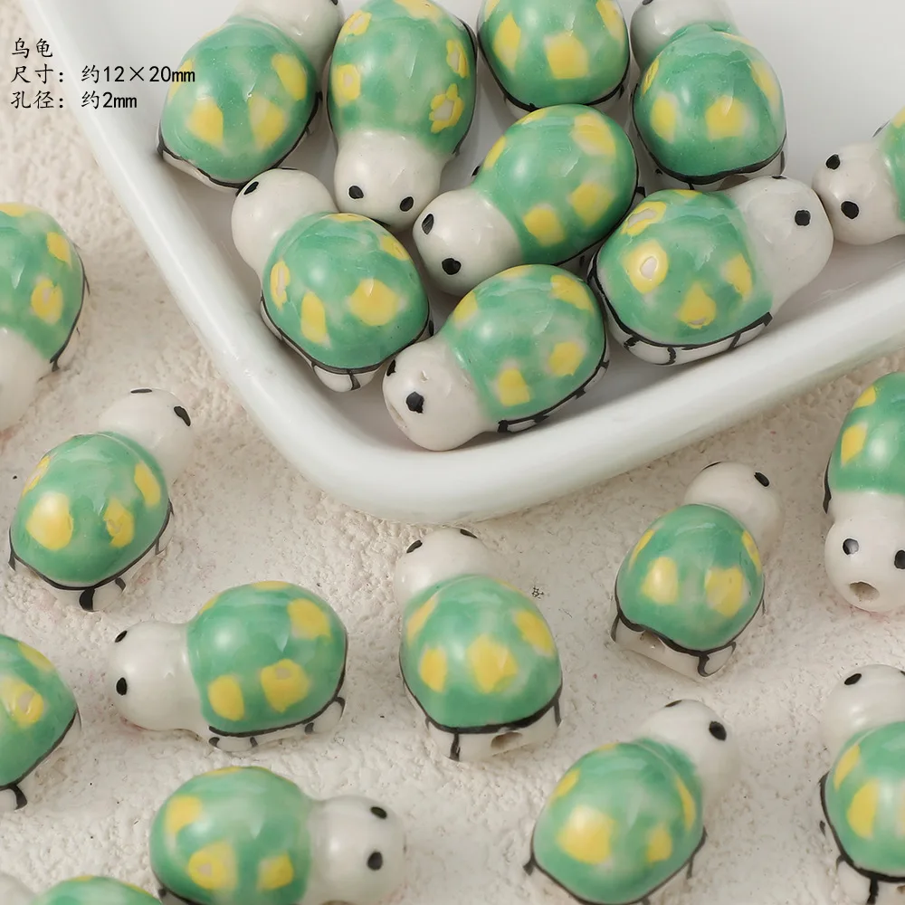 YANYE Cute Ceramic Animal Collection Bamboo Panda Phone Chain Wholesale DIY Jewelry Accessories Pendant Hand Painting Beads