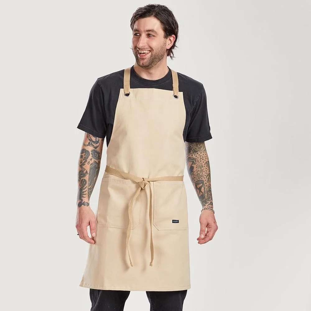 Фабрика DUOLAI, недорогой толстый прочный ресторанный Профессиональный Рабочий Фартук, толстый холщовый фартук унисекс