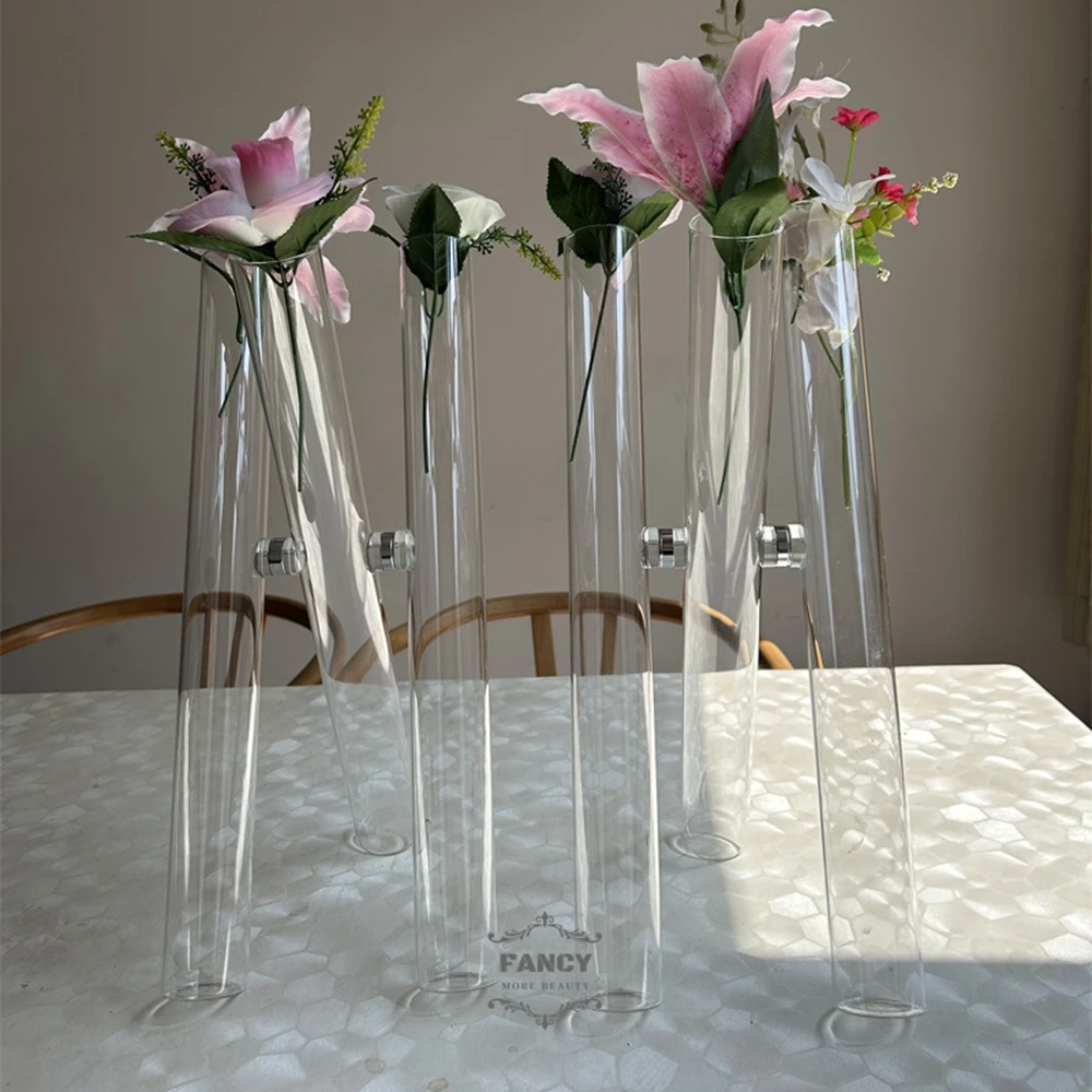 Clear Cylinder Flower Stand glass cylinder vase wedding centerpieces table decorations decorations for events party supplies
