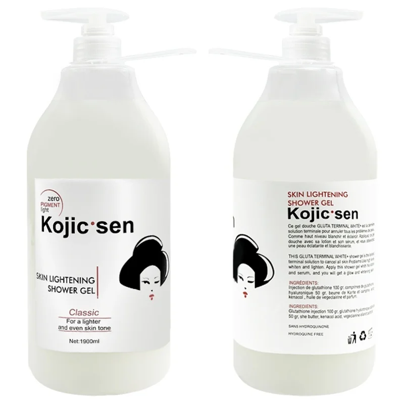 Private Brand Glutamic Acid Terminal White Body Wash Fragrance Milk Brightening Kojic Sen Set Whitening Shower Gel