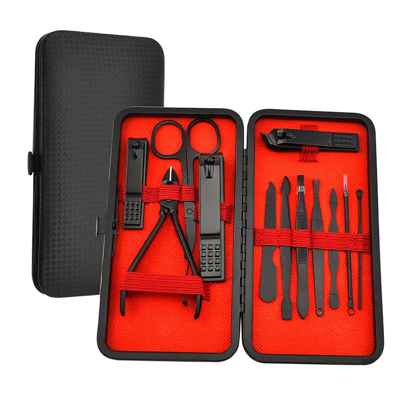 Hotsale High Quality Black Nail Clippers Beauty Manicure Tool Set 7/8/10/15/18pcs/set Dead Skin Clippers Pedicure Manicure Set