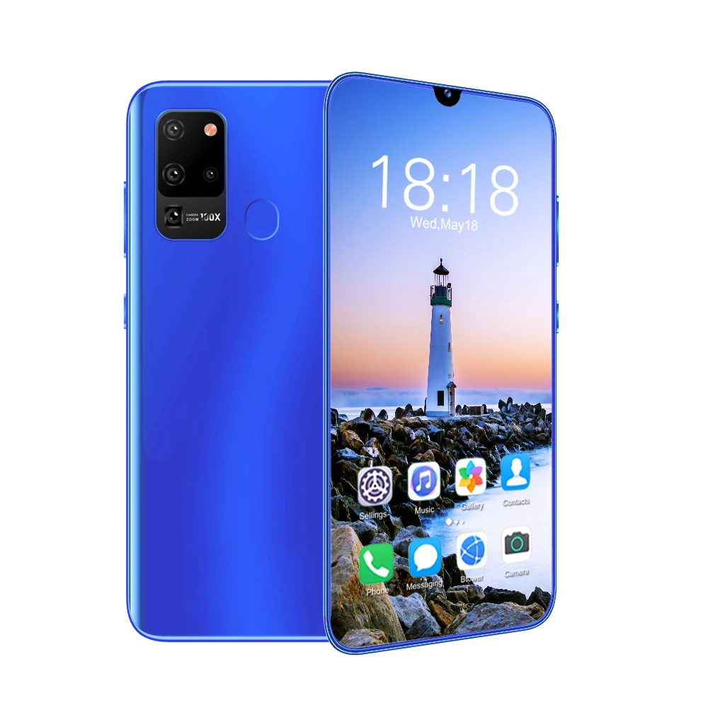 Дешевый смартфон S20U Plus с двумя Sim-картами и функцией распознавания лица, 6,5 дюймовый полноэкранный Смартфон Android 10,0