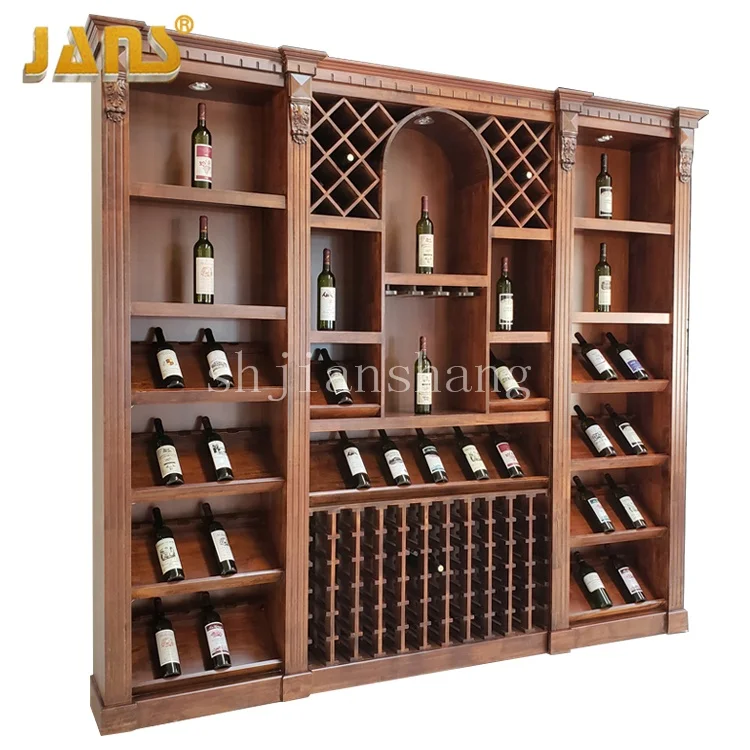 
Villia Home furniture large wine storage rack solid wood wine cabinet custom 