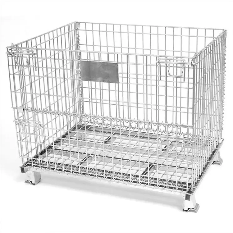 Stainless steel customized  logistic storage folding roll container wire mesh trolley