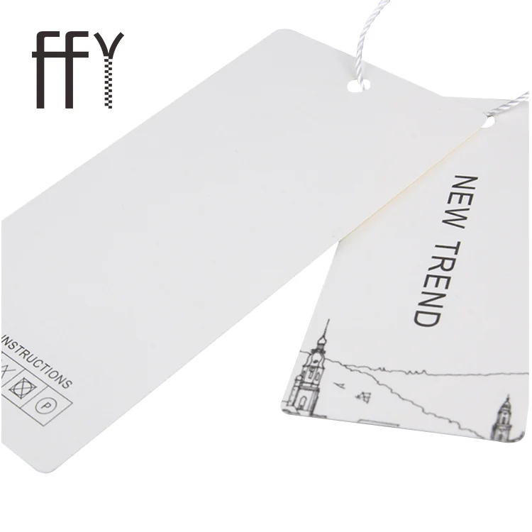 
 High Quality Custome Shape Paper Tags Hang Tag With String Garment For Clothing  