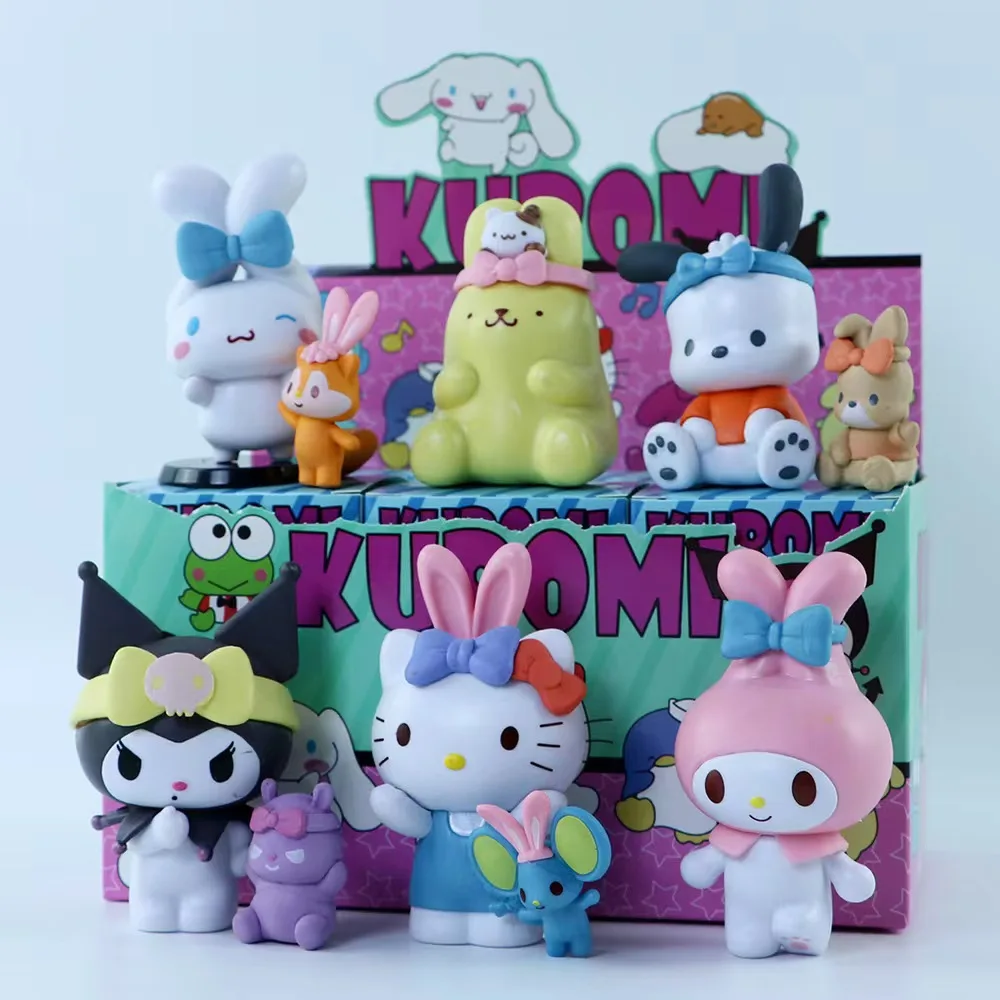 Cartoon Sanrios Kuromi Melody Pvc Action Anime Figure Toy Blind Box With Box
