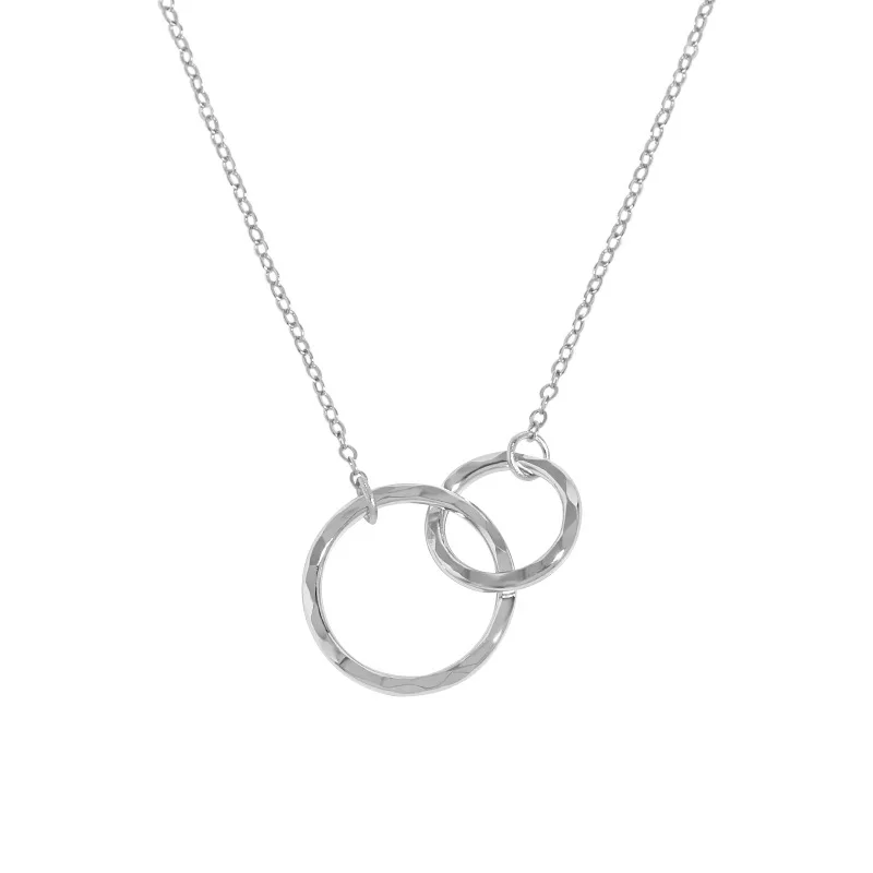 S925 стерлингового серебра Двойное Кольцо 18K золото кулон минималистский для женщин ювелирные изделия оптом