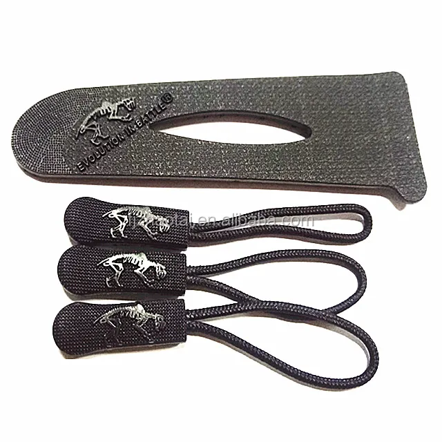 Logo print pvc rubber material hook and loop sleeve tab for jacket cuff