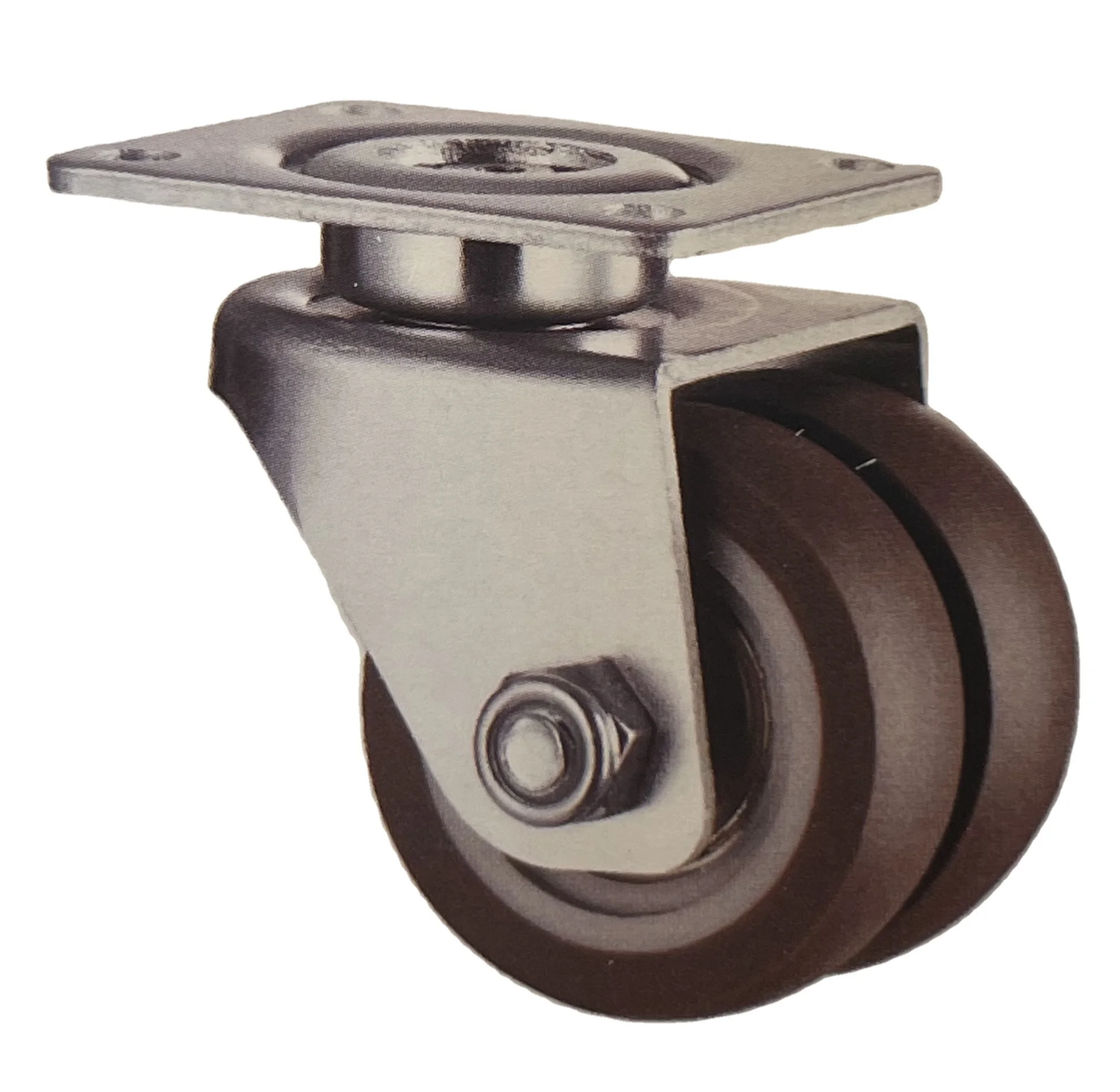 SS agv caster wheel 32mm 15 kg dual wheels design