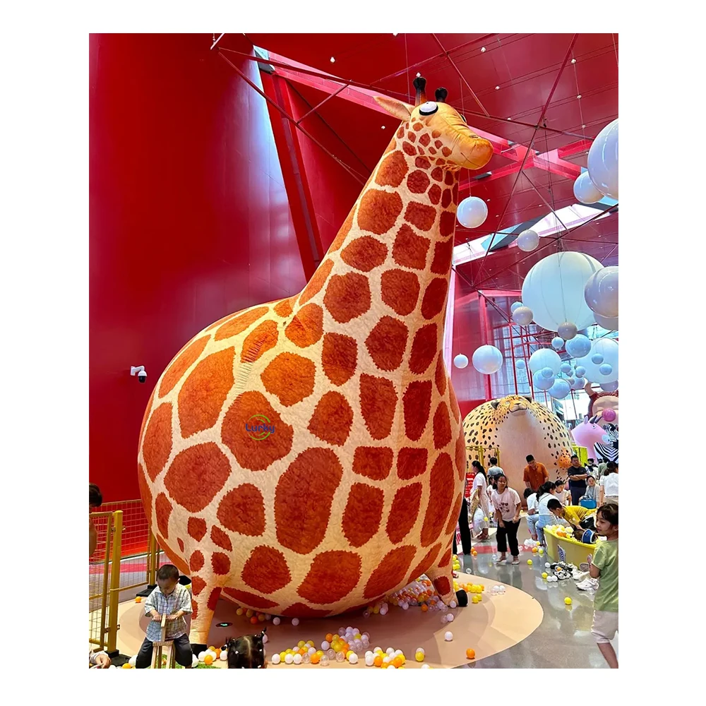 Outdoor Decoration Huge Inflatable cartoon leopard Hippo zebra Inflatable Animal Model For display advertise