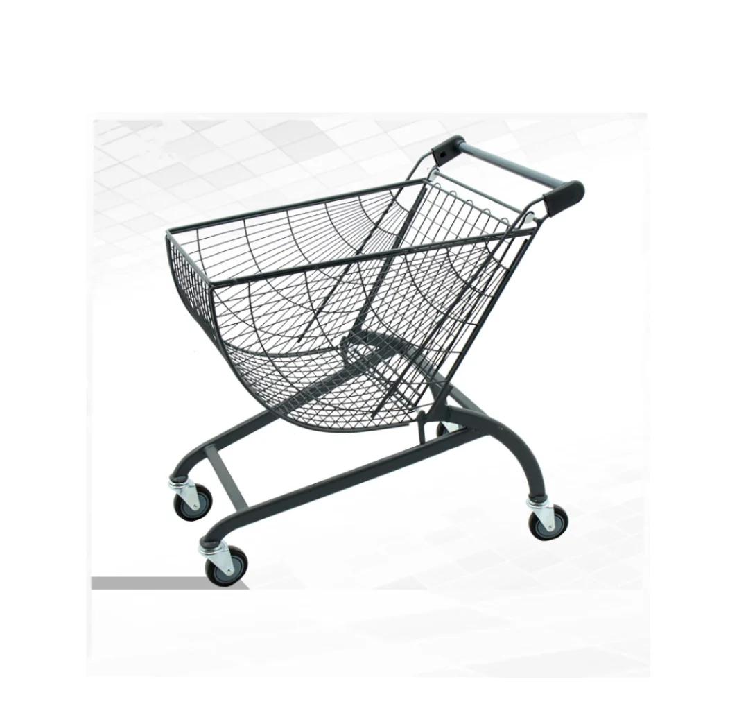 Top Quality New Design Fan-shaped Metal Supermarket Shopping Cart foldable shopping cart with wheels