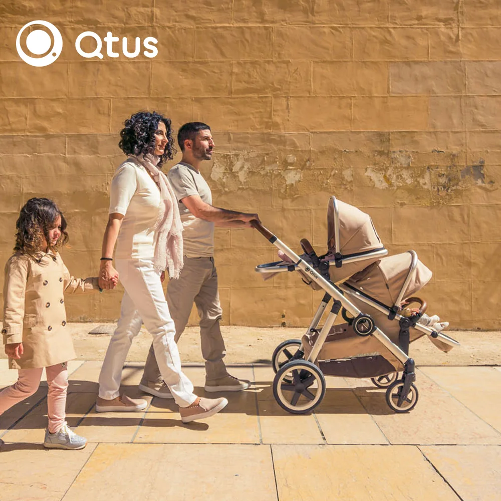 QTUS DuetPro cybex baby stroller Mono Model Poussette with one seat Full Size Pram High landscape Large basket PU Wheels OEM ODM