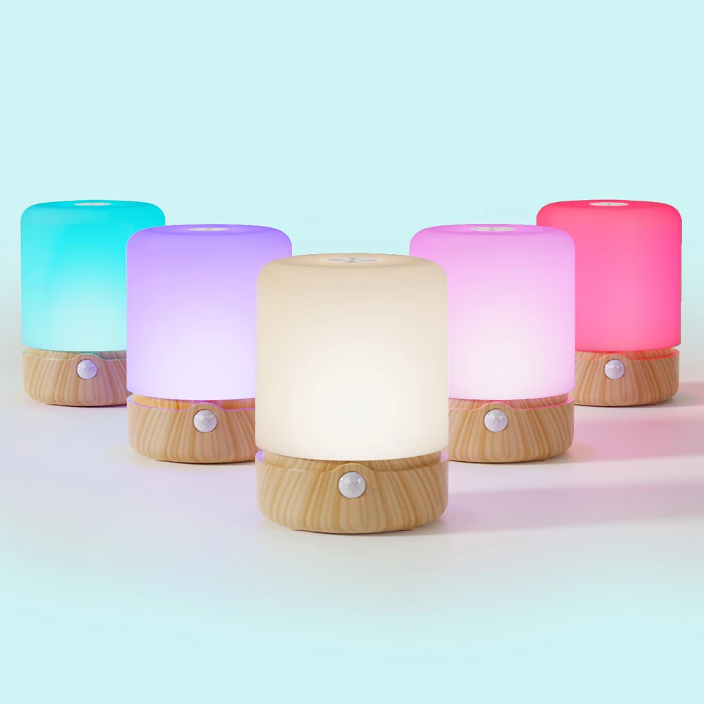 Новый продукт 2024 RGB меняющий цвет перезаряжаемый сенсорный датчик настольные лампы человеческого тела индукционные ночные огни
