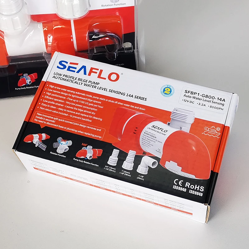 SEAFLO 14A Series Narrow Low Profile Water Level Sensing Automatic Bilge Pumps  12 volt pump
