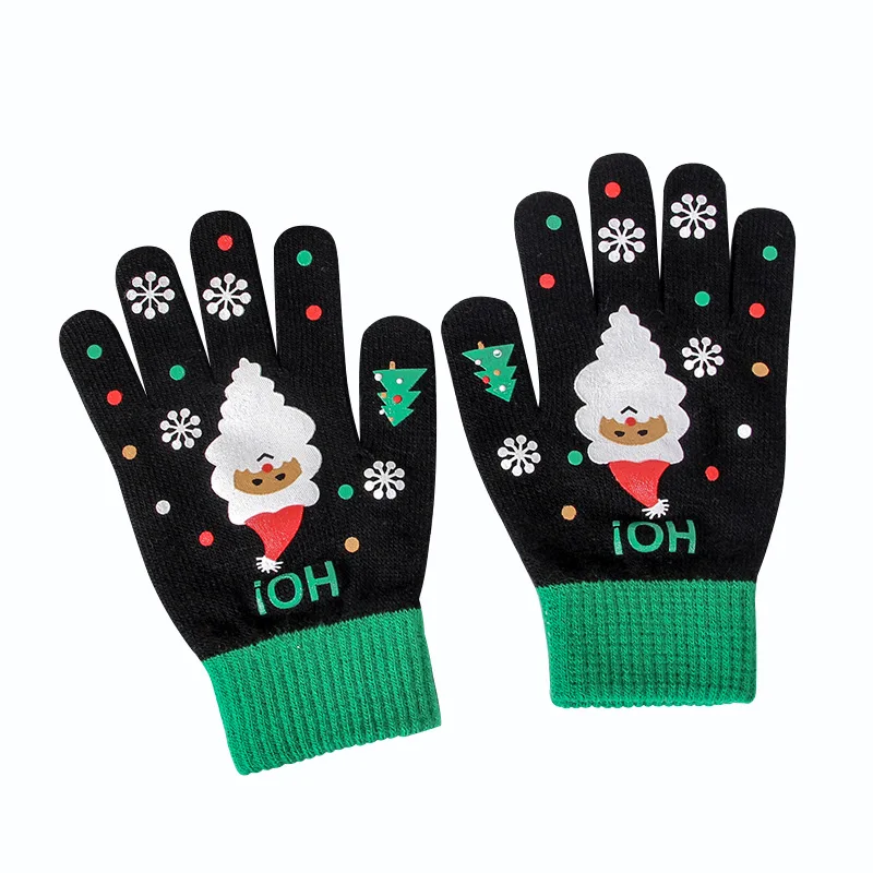 Wholesale Custom Texting Stretch Winter Gloves Tablet Acrylic Knitted Gloves Smartphone Touch Screen Gloves