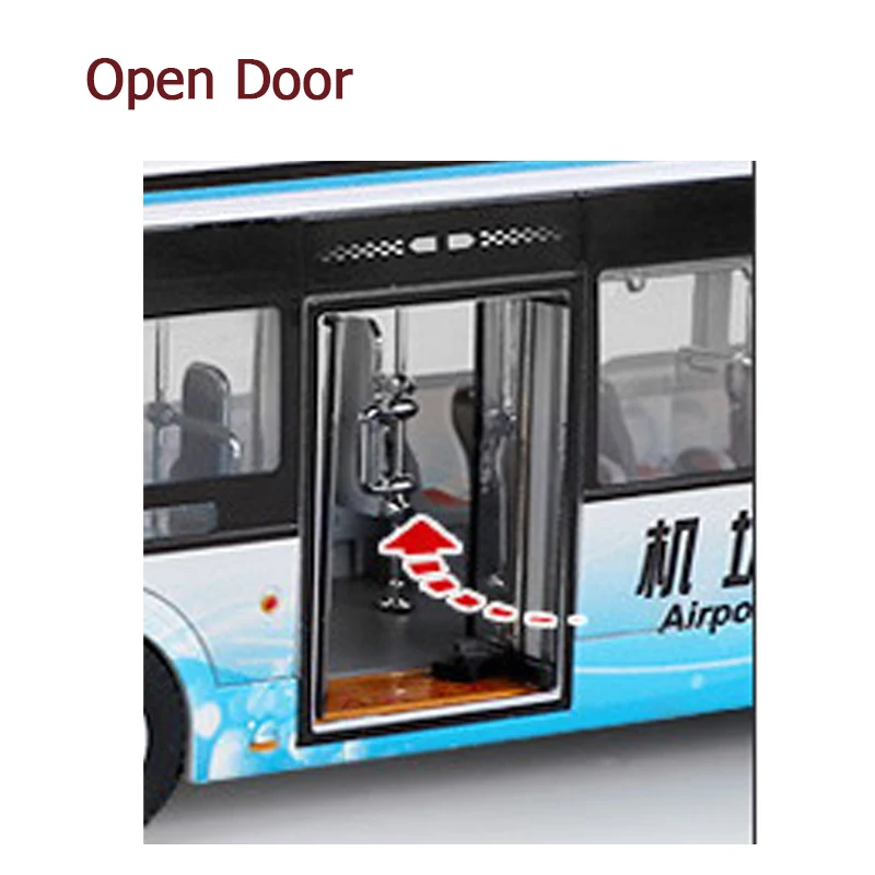 QS Low Price 1:42 Scale Alloy Kids Educational Toys Vehicle Metal Friction Function City Bus Die Cast Model Car Toys With Lights