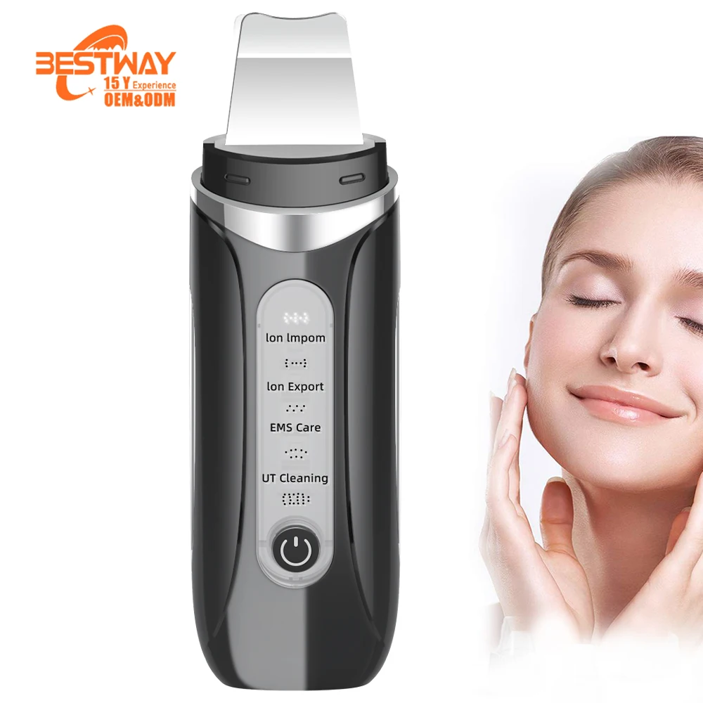 Beauty Care Facial Scraper Face Deep cleaner ion vibration usb home Portable Electric Ultrasonic sonic Skin Scrubber Spatula
