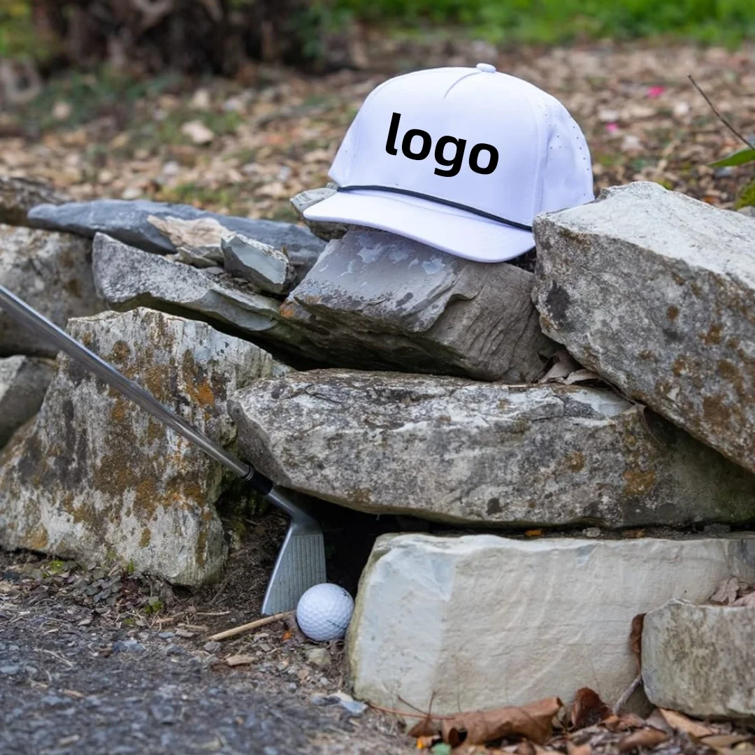 Custom Logo Cotton Golf Hats Baseball Cap 5 Panel Laser Cut High Quality Gorras For Men Branded Caps Vietnam Headwear DOM102