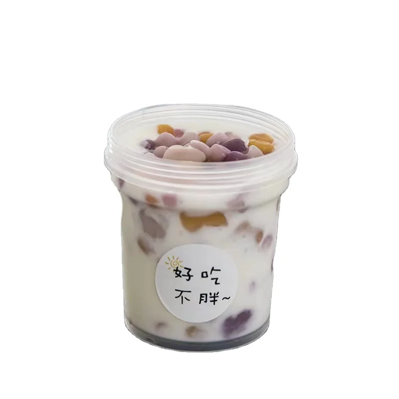 500ml PP 16 oz Empty Plastic Ice Cream congee Containers Fruit Fishing Taro Ball Packing Box Ice Cream Cake Cup