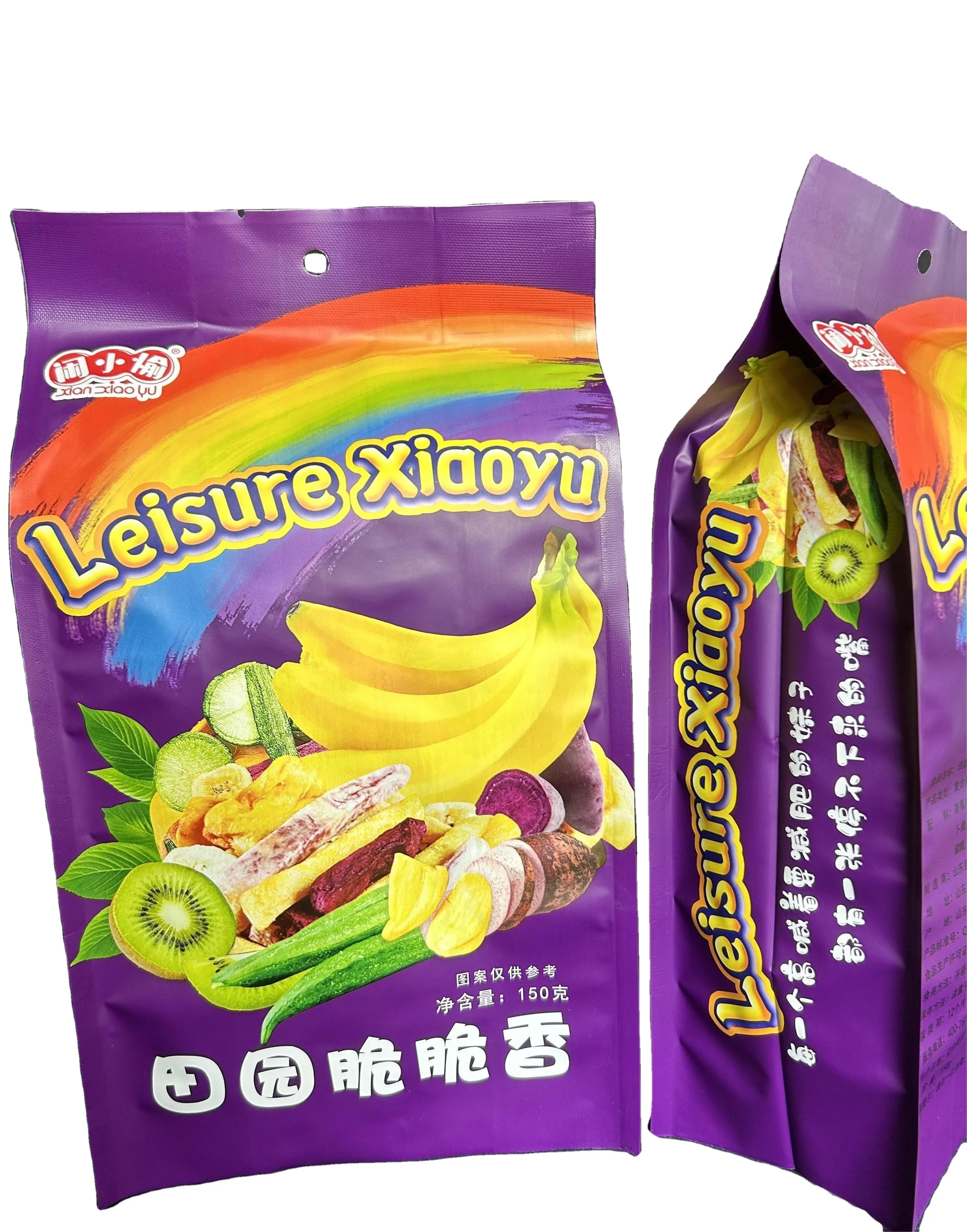 Matte Finish Custom Gravure Printing metallic silver Dehydrated fruit and vegetable  Bag With Tin Tie, 4 sides sealed bag