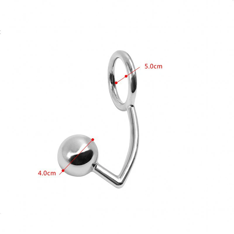 Large Size Metal Anal Ball Cock Ring Sex Toys Anal Hook