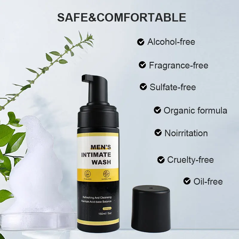Organic Ph Balanced Itching Relief Bad Odor Remove Foaming Hygiene Wash Daily Intimate Wash For Men Genital Area