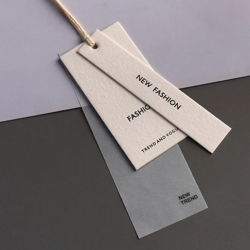  Custom Luxury Hanging Label with Free Slings Special Swing Paper Product Hang Tags for Clothing