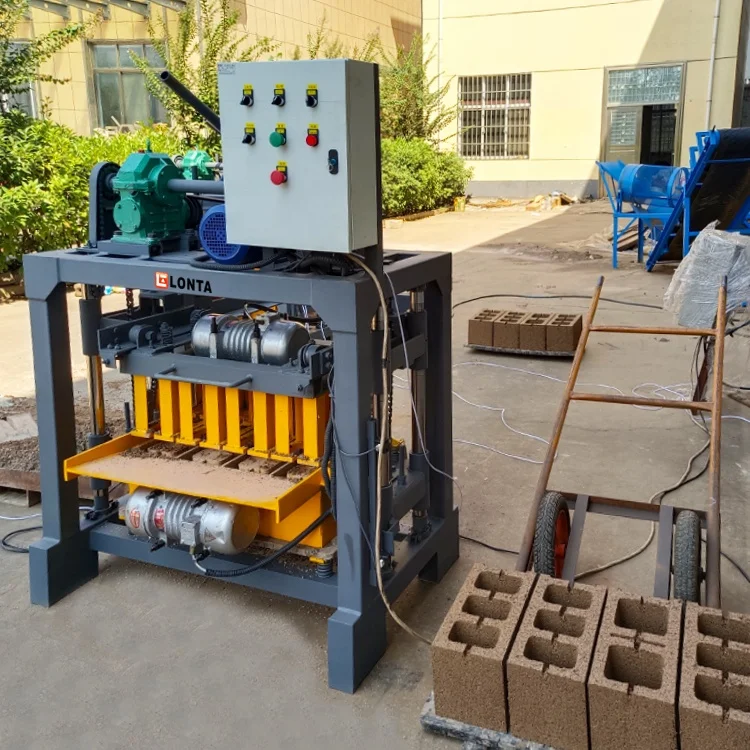 LONTA QMJ4-40 Semi Automatic 4 6 8 Inch interlock Hollow Paver Mould Cinder Cement Concrete Brick Block Making Machine Brique