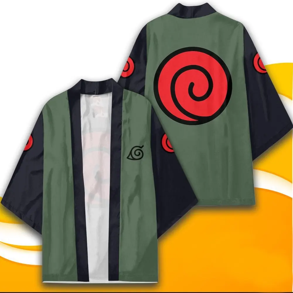 Новый аниме Narutos Ninja Косплей Костюм для Хэллоуина взрослых с цифровой печатью Haori AnimeKimono плащ