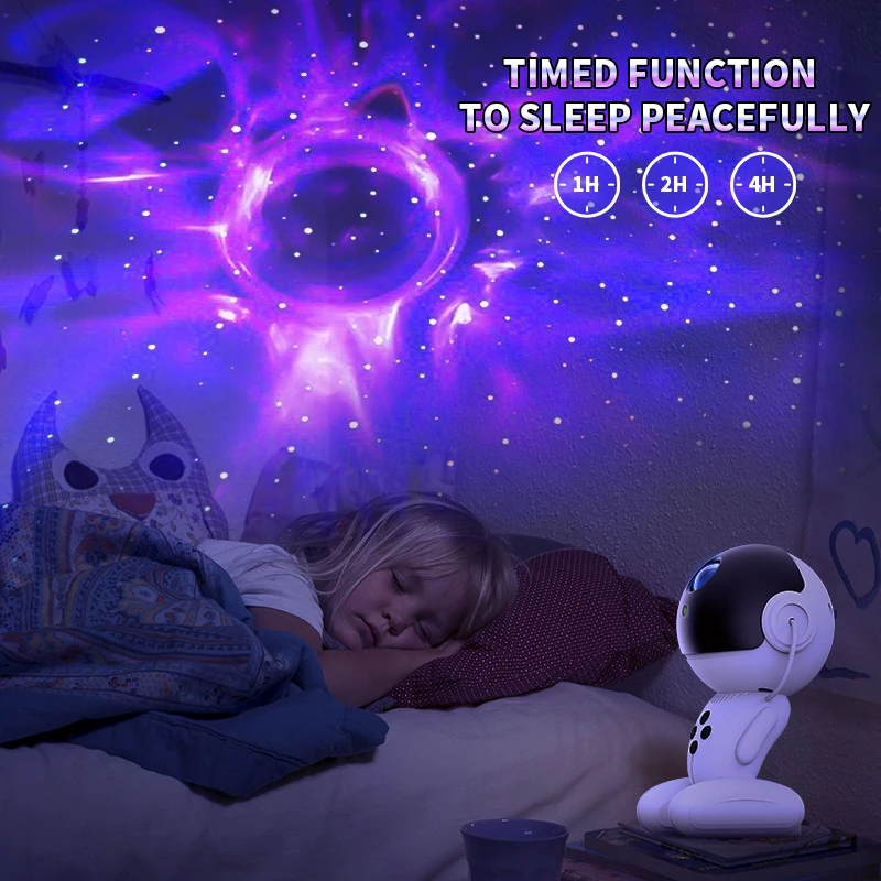 Kid Child Multi-color Robot LED Night Light Universe Galaxy Projector Light for Room Ceiling