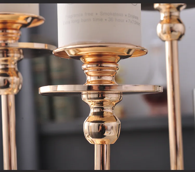 Light Luxury Gold Candle Holders Retro Glass Candlestick For Wedding Home Decor