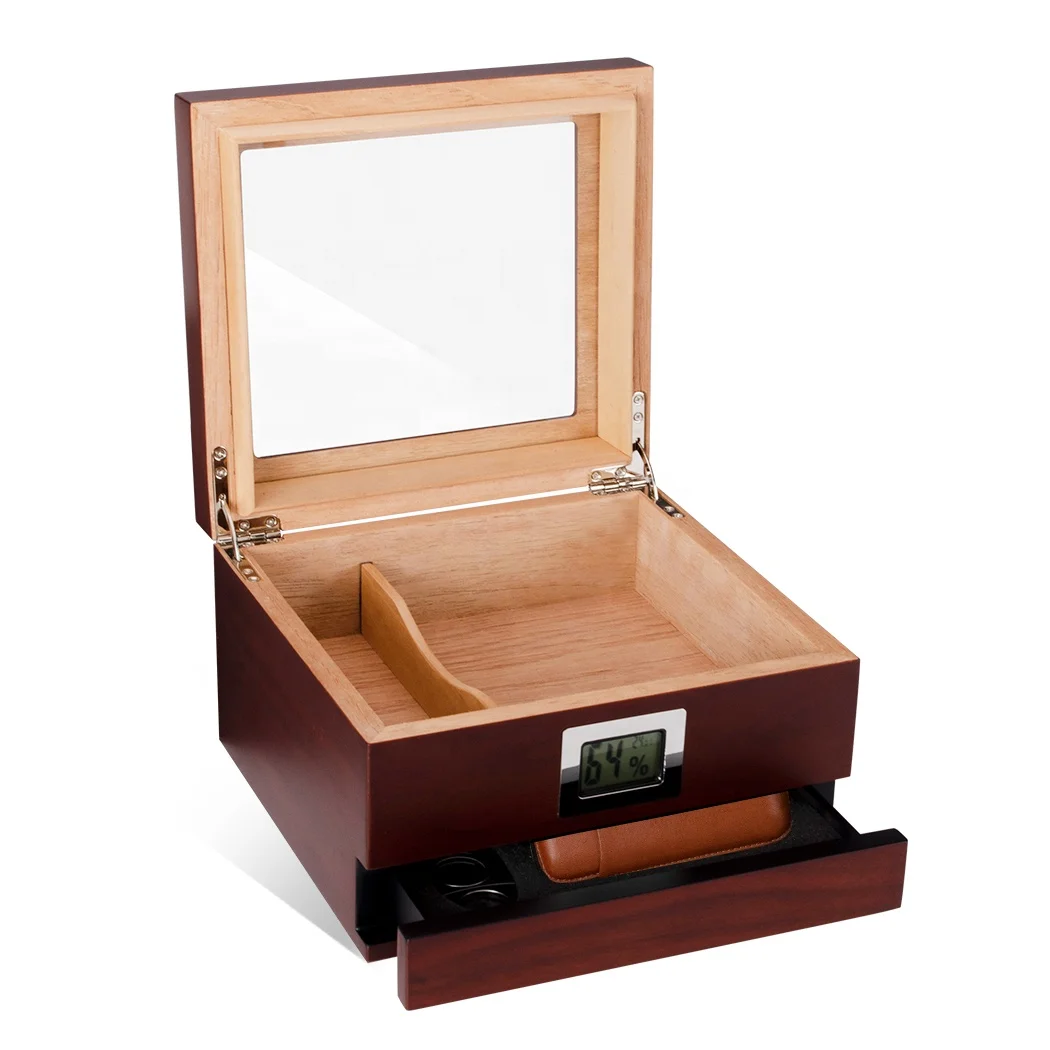 Handmade Cigar Humidors Box Set with Cigar Cutter and PU Leather Bag