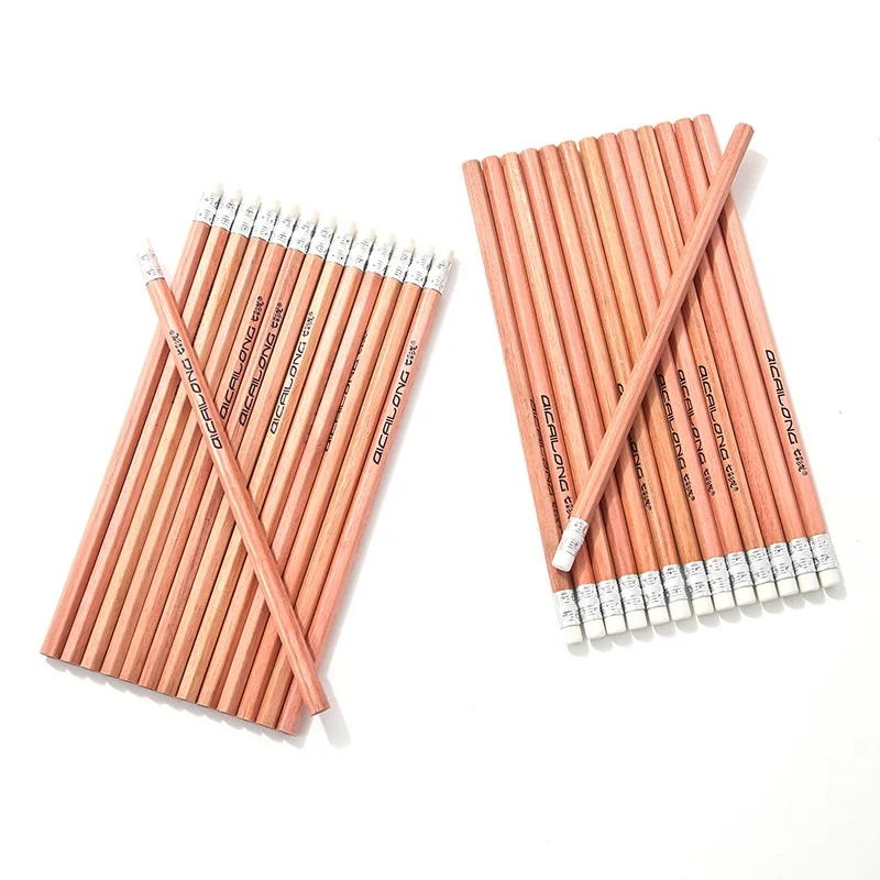 Cheap Wholesale Pencil Promotional Stationery Factory HB 2B Nature Wooden Pencil Standard Pencil With Eraser