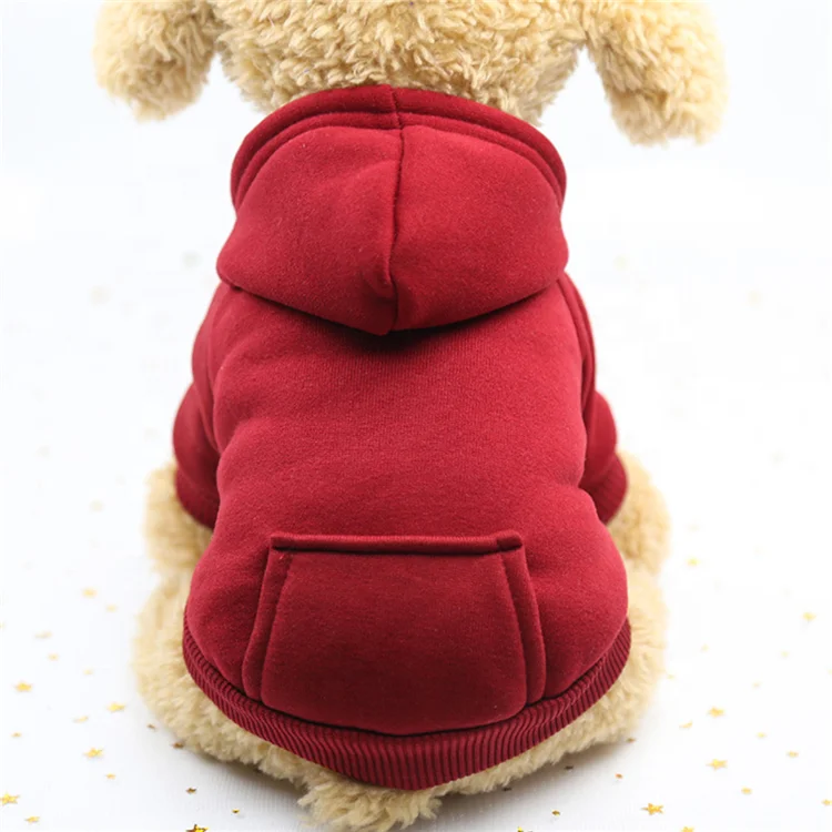 
New Winter Dog Hoodie Sweatshirts with Pockets Cotton Warm Dog Clothes for Small Dogs 