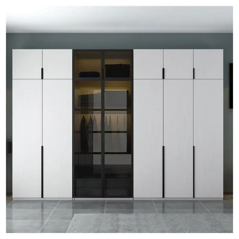 Chinese Custom Walk in Closets Hanging Storage Plywood Melamine Bedroom Wardrobe