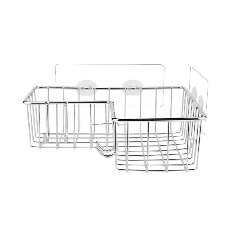 Wall Mounted Bathroom Accessories Back Adhesive Corner Shelf Organizer Storage Hanging Metal Shower Caddy