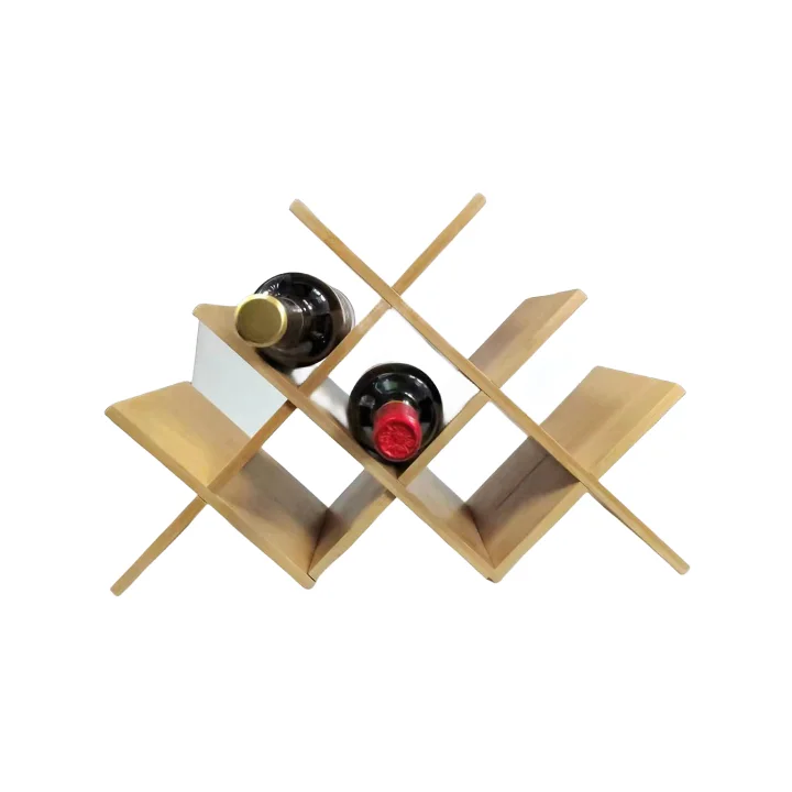 Standing Bamboo Wooden Wine Holder Shelf Wine Holder Rack for 8 Bottles