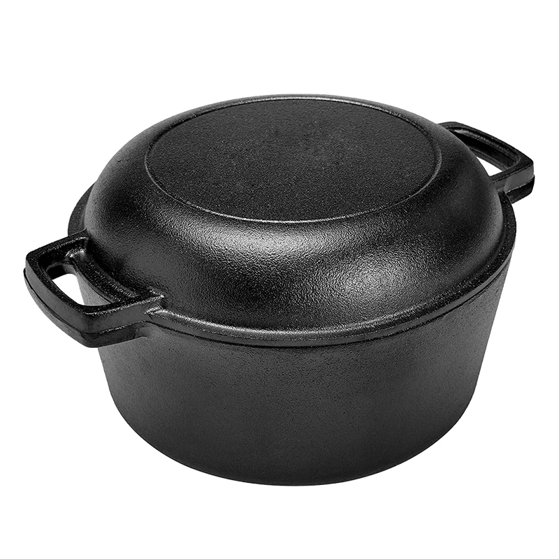 Preseasoned 26 см Отдых на природе 2 в 1 кастрюля горячий горшок нержавеющая сталь чугунные двойного назначения голландская печь с двумя ручками