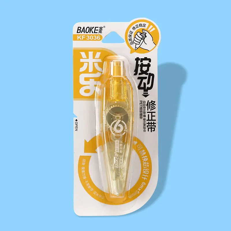 High Quality Colored 6m Plastic School Correction Tape Refillable Correction Tape