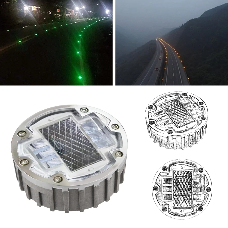 Manufacturer Price IL300 Embedded Solar Road Stud 143mm 6 Screws Aluminum Housing Road Markers Wireless LED Road Studs Light