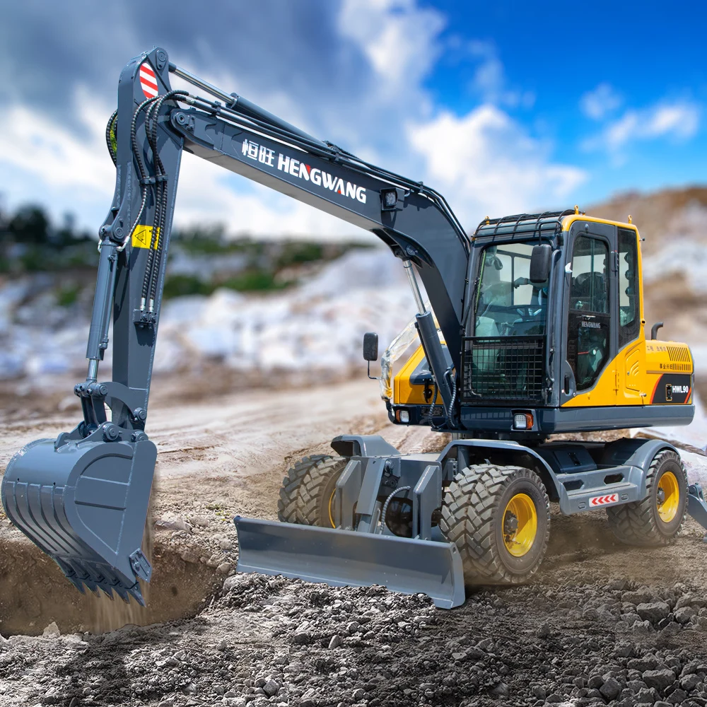 7tons 8tons 9tons wheeled mini excavator high quality wheeled excavator with bucket excavator for sale