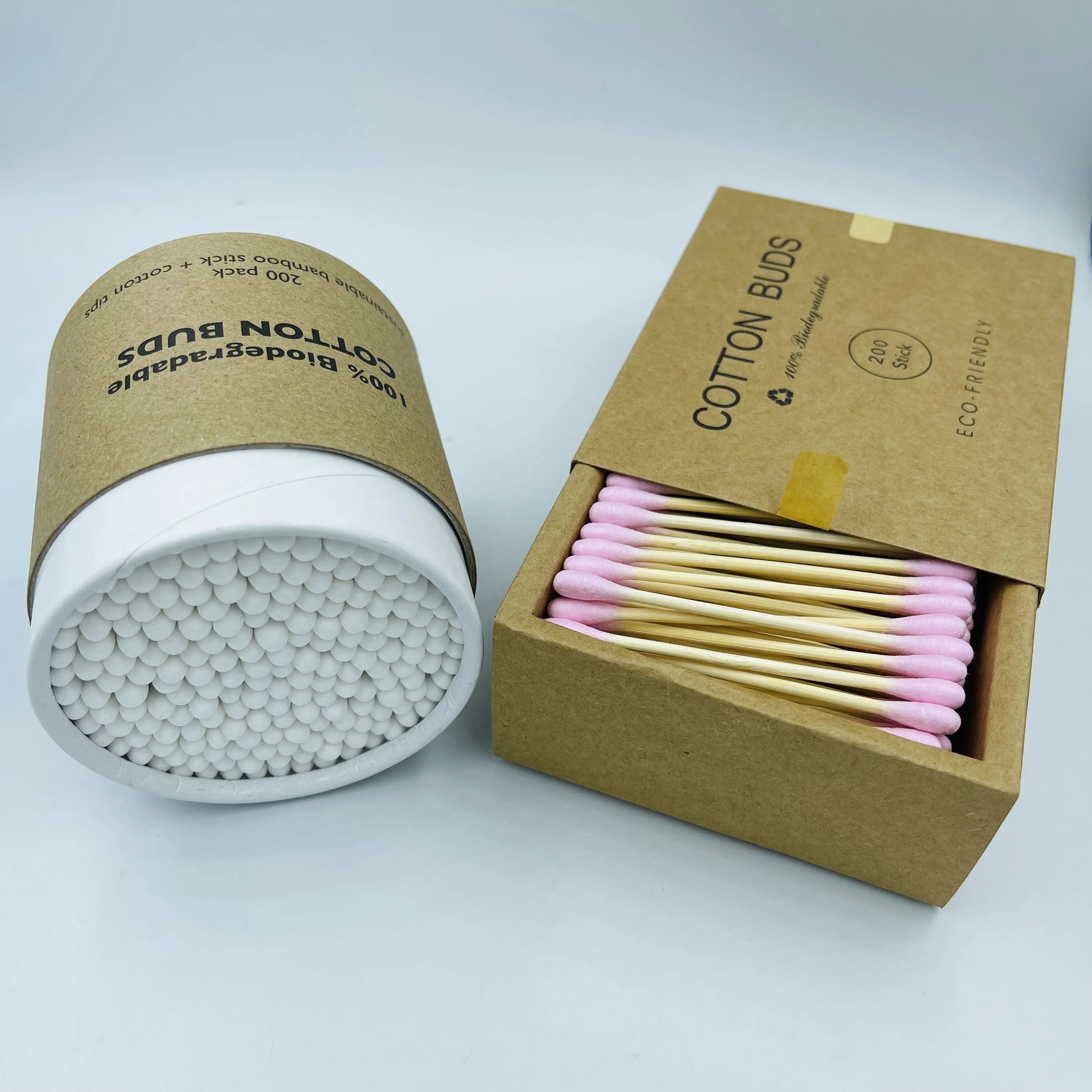 custom package organic cotton swab ear cleaning buds personal skin care makeup bamboo swabs