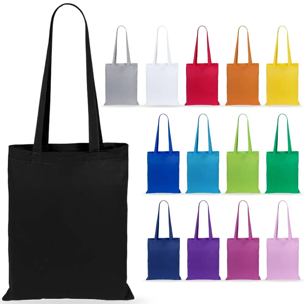 Wholesale Multicolor Cotton Canvas Tote Bags Reusable Eco-Friendly Shopping Bags Biodegradable Beach Handbags