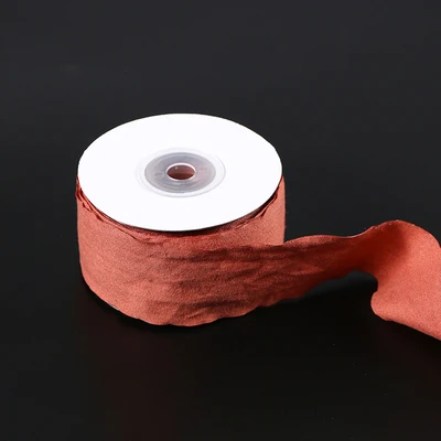 wholesale high quality silk chiffon ribbon pleated birthday decoration mixed gift flower packing ribbons
